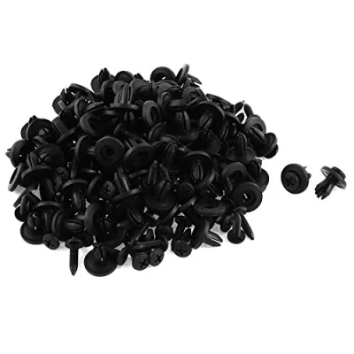 Image of sourcingmap 100Pcs Black Plastic Rivet Clips 7mm x 10mm 15mm