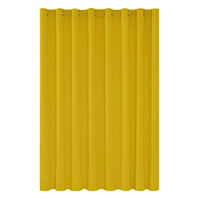 Image of Deconovo Eyelet Blackout Solid Energy Saving Window Treatment Thermal Insulated Wide Width Curtain for Door 100 x 95 Inch Mellow Yellow 1 Panel