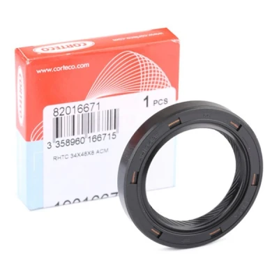 Image of F28510602, F80110602, FE0110602, FS0510602A Crankshaft Seal CORTECO 19016671B frontal sided ACM (Polyacrylate) MAZDA: MX 5 2, I, E Series Van