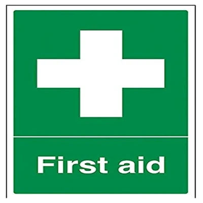 Image of V Safety First Aid Sign 200mm x 300mm Self Adhesive Vinyl