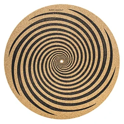 Image of AA Audio Anatomy Vinyl Record Turntable Cover Spiral Design Made of Cork (3 mm)