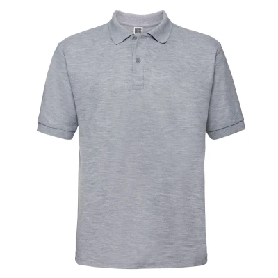 Image of Russell Athletic Mens Polycotton Pique Polo Shirt (Light Oxford) Grey Size 3XL