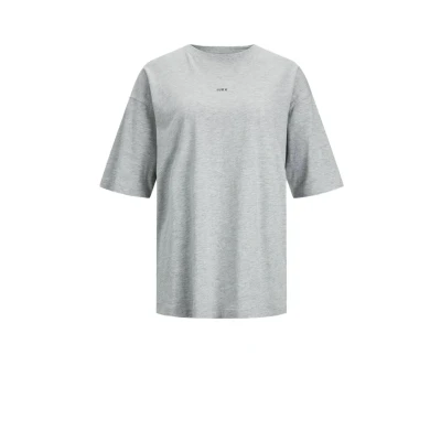 Image of JJXX Jxandrea SS Loose Every LOGO TEE NOOS Basic Tshirt, Women&#039;s, Size: Small, Light grey melange