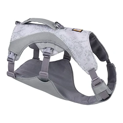 Image of RUFFWEAR Swamp Cooler Dog Harness &amp; Handle, Lightweight Walking Gear Keeps Pets Cool in Hot Weather, Fully Adjustable, Strong Cooling, 2 Lead Portals, Graphite Gray (XX Small, 33 43cm)