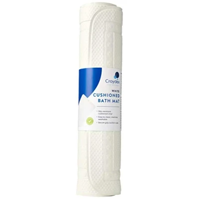 Image of Croydex BB211022H Hygiene &#039;N&#039; Clean Anti Bacterial Slip Resistant Textured Cushioned Medium Bath Mat, 35 x 70 cm, White