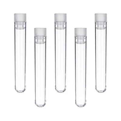 Image of Plastic Test Tubes,Pack of 20 Sample Tubes Gift with Caps, 12*75mm, Transparent