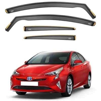 Image of iSPEED Wind Deflectors For Toyota Prius MK4 XW50 2015 2022 5 Door Liftback 4pc Keep Your Car Ventilated In Rain Reduce Turbulence Tinted Channel Type