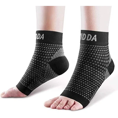 Image of AVIDDA Plantar Fasciitis Socks 1 PAIR, Compression Foot Sleeves for Sport Arthritis Pain Relief, Ankle Supports Men and Women Black XL