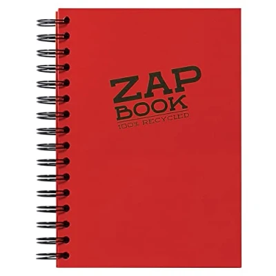Image of Clairefontaine Ref 8355C Recycled Zap Book (160 Pages) A5 (210 x 148mm) Size, 80gsm Paper, Acid Free, pH Neutral Assorted Bright Colours (Pack of 5)