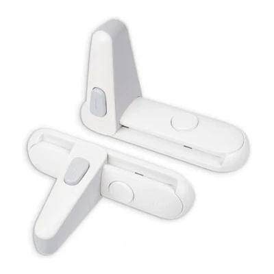 Image of Door Handle Lock, 2 pcs, White, for Children and Pets, Prevents Opening of Doors, Child Proof Toddler Latch, Baby Safety Blocker, Childproof Lever Babyproofing
