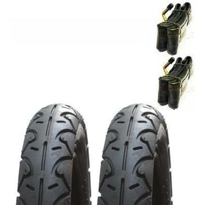 Image of 2 X Pram Tyres &amp; Tubes 12 1/2 1/4 Slick Bumbleride Indie Graco Hauck