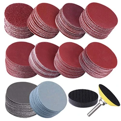 Image of SIQUK 200 Pcs 2 Inch Sanding Discs with 1 pc 1/4 Shank Backing Pad and Soft Foam Buffering 80/180/ 240/320/ 400/600/ 800/1000/ 2000/3000 Grit
