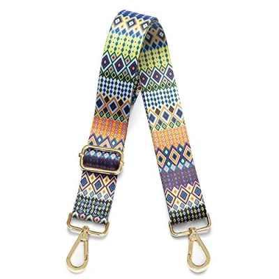 Image of Kolti Purse Strap Replacement Crossbody Handbag Stripe Wide Adjustable, Gold Buckle 02