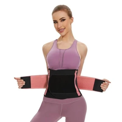 Image of SIHOHAN Waist Trainer Belt Sweat Cincher Trimmer Women Body Shaper Sports Slimming Band with Dual Adjustable Belly for Fitness Workout(Pink,XXL)
