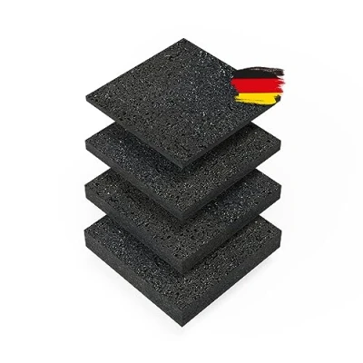Image of BAUHELD® Patio Pads 90 x 3 mm [Pack of 30] Sturdy Building Protection Mat Made Rubber Granules [Made in Germany] as Underlay Panels for Tiles, WPC Floorboards, Stilt Bearings,