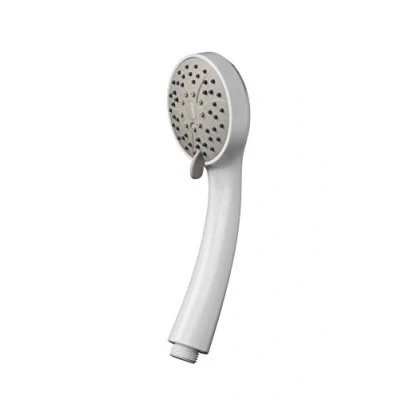 Image of Croydex Essentials Three Function Shower Handset with Rub Clean Nozzles, White, 198 x 87 72.2mm (HxWxD)