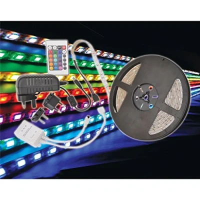 Image of 3m RGB Multi Colour 10mm Low Profile 12V LED Tape Complete Kit Weatherproof IP65