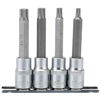 Image of Draper Spline Socket Bit Set, 1/2&quot; Sq. Dr. (4 Piece)