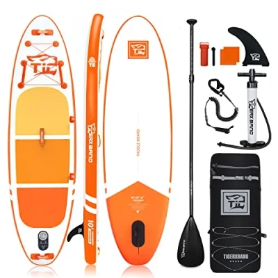 Image of TIGERXBANG Inflatable Stand Up Paddle Boards 10&#039;x 31&quot; x 6&quot; with Premium SUP Board Accessories, Allround for Adults/Kids,Defender Collection Orange