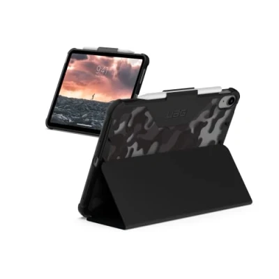 Image of UAG Designed for iPad 10.9 10th Gen 2022 Case Plyo SE Clear Midnight Camo with Adjustable Stand and Pencil Holder Rugged Lightweight Soft Core Protective Folio Cover by URBAN ARMOR GEAR