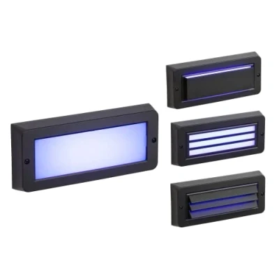 Image of KnightsBridge 230V IP65 5W Blue LED Surface Mount Brick light Grey