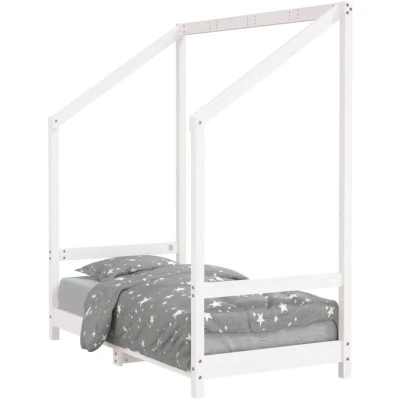Image of vidaXL Kids Bed Frame White 70x140 cm Solid Wood Pine
