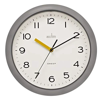 Image of Acctim Rhea 22857 Non Ticking/Sweep Wall Clock in Pigeon Grey