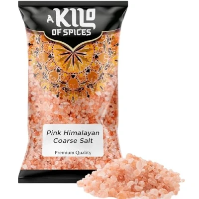 Image of A Kilo of Spices Himalayan Coarse Pink Salt 1 Kg 100% Pure &amp; Natural Rich in Minerals Ideal for Cooking, Seasoning Grinders Non GMO, Vegan, Gluten Free No Additives or Preservatives