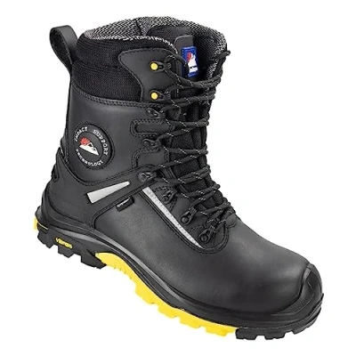 Image of Himalayan Mens 8&quot; Vibram Side Zip Safety Non Metallic Ankle Boots UK 11 / EU 46 Black