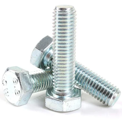 Image of 10x BZP Hex Head Bolts M12 x 100mm Fully Threaded Hexagon Zinc Plated Steel Din 933