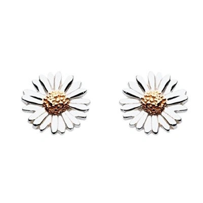Image of Dew Sterling Silver and Gold Daisy Stud Earrings