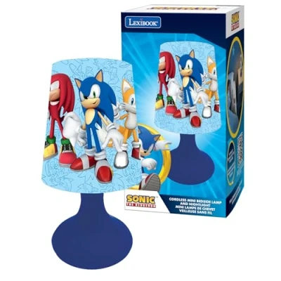 Image of Lexibook, Knuckles, Tails Hedgehog, Sonic mini bedside lamp and wireless nightlight, MLT10SN, Blue