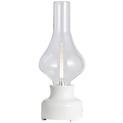 Image of Lindby LED rechargeable table lamp Maxentius, cream, glass, dimmable