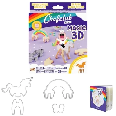 Image of Chefclub Kids Magic 3D Cookie Cutters : Unicorn and Rainbow