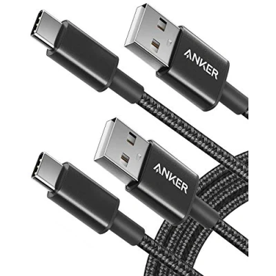 Image of Anker USB A to C Charger Cable 2 Pack (6ft Nylon), 331 Cable, 2.0 Double Braided Type Charging for Samsung Galaxy S8 S8+ S9 S9+, HTC 10, Sony XZ, LG V20 G5 G6, Xiaomi 5