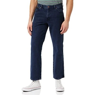 Image of Wrangler Men&#039;s Texas Contrast Straight Jeans, Coalblue Stone, 46W / 32L