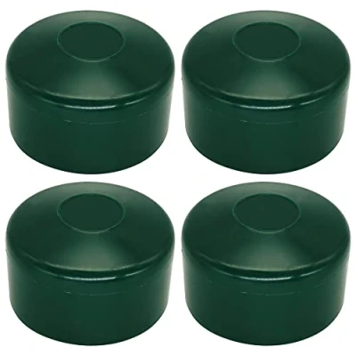 Image of SKIR&#039;CO (4 pcs) Fence Post Caps, Round 60 mm Green Plastic Caps for Posts, Covers, Moss RAL 6005