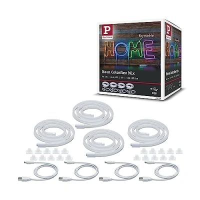 Image of Paulmann 70558 Neon Colorflex LED Strip incl. 4x4.5 watts Light Blue, Green, Orange, Pink Pliable Plastic