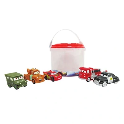 Image of Disney Store Official Pixar Cars Bath Toy Set, 5 Pc., Baby Playset Includes Lightning McQueen, Mater, Red, Sheriff and Sarge Figures or Paddling Pool Toy, Suitable for 6 months+