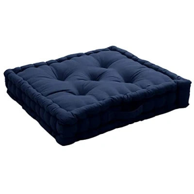 Image of Floor Cushion with Handle 50 x 10 cm Cotton, navy