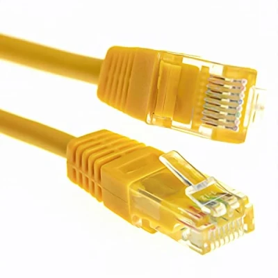 Image of kenable Yellow Network Ethernet RJ45 Cat 5E UTP PATCH LAN COPPER Cable Lead 2m [2 metres]