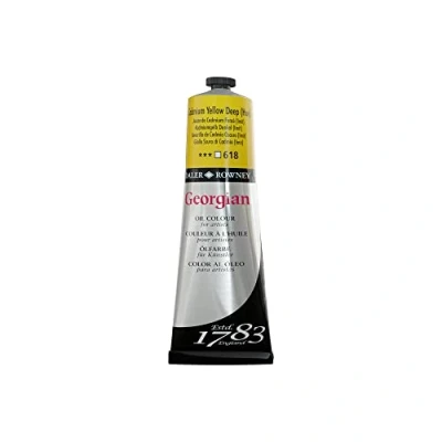 Image of Daler Rowney Georgian Oil Paint, Aluminium Tube, 7.61oz 225 ml, Cadmium Yellow Deep Hue