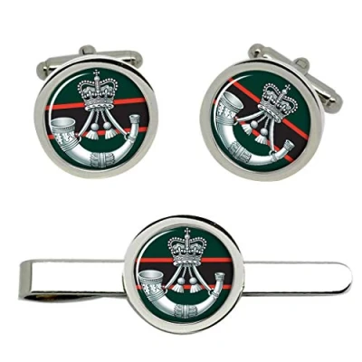 Image of The Rifles (Bugle Insignia), British Army Cufflinks and Tie Clip Set
