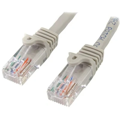 Image of StarTech.com 1 m Gray Cat5e Snagless RJ45 UTP Patch Cable 1m Cord Ethernet Male to Cat 5e (45PAT1MGR), Grey