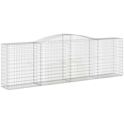 Image of vidaXL Arched Gabion Baskets 7 pcs 400x50x120/140 cm Galvanised Iron