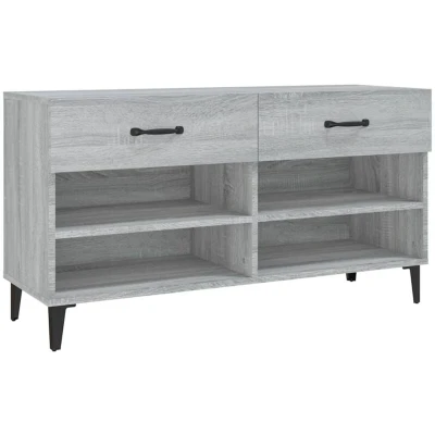 Image of vidaXL Shoe Cabinet Grey Sonoma 102x35x55 cm Engineered Wood