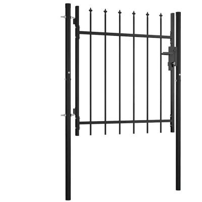 Image of vidaXL Door Fence Gate with Spear Top 100x75 cm