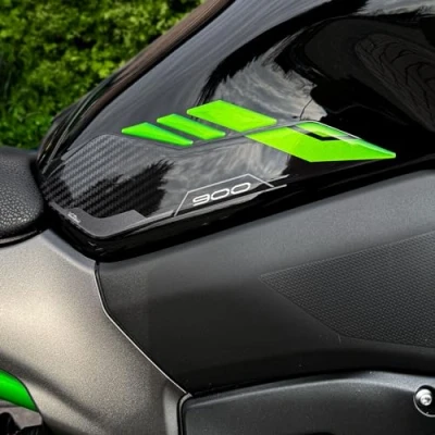 Image of Resin Bike Motorcycle 3D Stickers Compatible with Kawasaki Z900 2023 2024. Tank Side Protector from Impact and Scratches. Sticker Gadget Moto