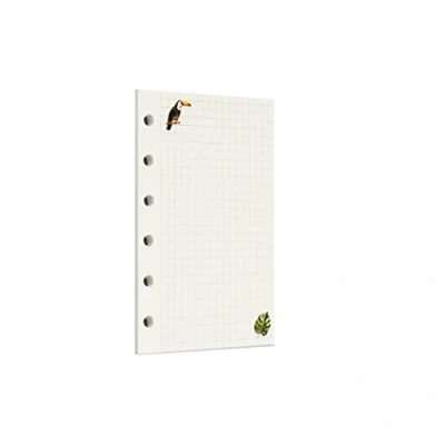 Image of Zelten 45 Sheets 90 Pages Colorful Loose Leaf Punched Paper Refills for 6 Hole Binder Personal Organizer Diary Notebook Refillable Planner (A7, Rainforest Squared)