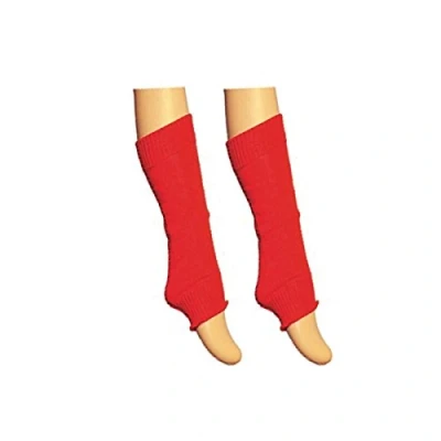 Image of Crazy Chick® Kids Girls Plain Leg Warmer School Dance Wear Lurex Legwarmer tutu Fancy (Red)